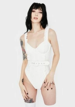 For Love & Lemons White Rowan One Piece Swimsuit