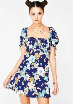 For Love & Lemons Sky Magnolia Mini Dress Dresses