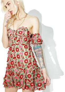 For Love & Lemons Amelia Strapless Mini Dress Dresses