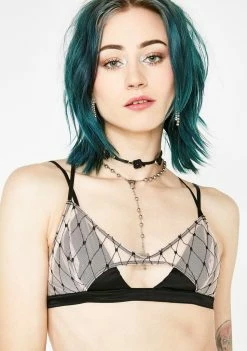 For Love & Lemons Burlesque Fishnet Sporty Bra