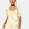 For Love & Lemons Dresses Yellow Zinna Mini Dress