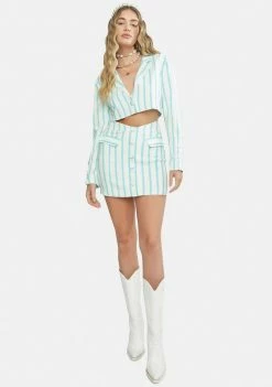 For Love & Lemons Dionne Crop Linen Blazer