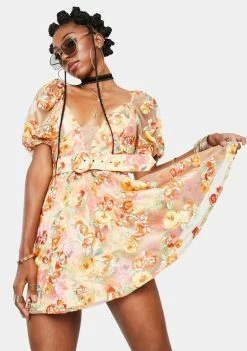 For Love & Lemons Dresses Winnie Embroidered Mini Dress