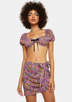 For Love & Lemons Fuchsia Gilles Mini Skirt Bottoms