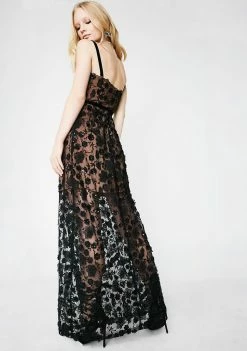For Love & Lemons Dark Beatrice Strappy Maxi Dress Dresses