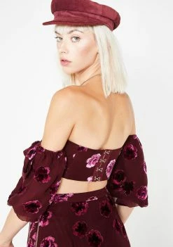 For Love & Lemons Tops Sophie Velvet Floral Top