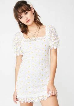 For Love & Lemons Brulee Daisy Mini Dress Dresses