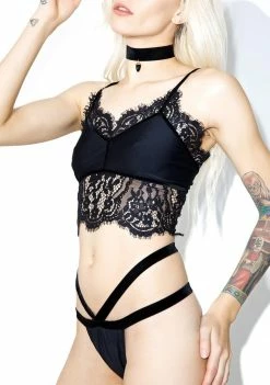 For Love & Lemons Midnight Emerie Thong Lingerie & Sleepwear