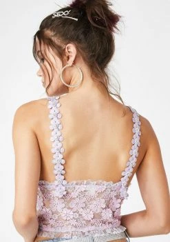 For Love & Lemons Tops Lavender Rosette Cami