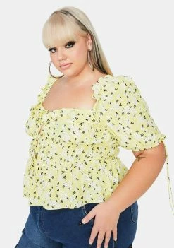 For Love & Lemons Tops Plus Chrysanthemum Crop Top