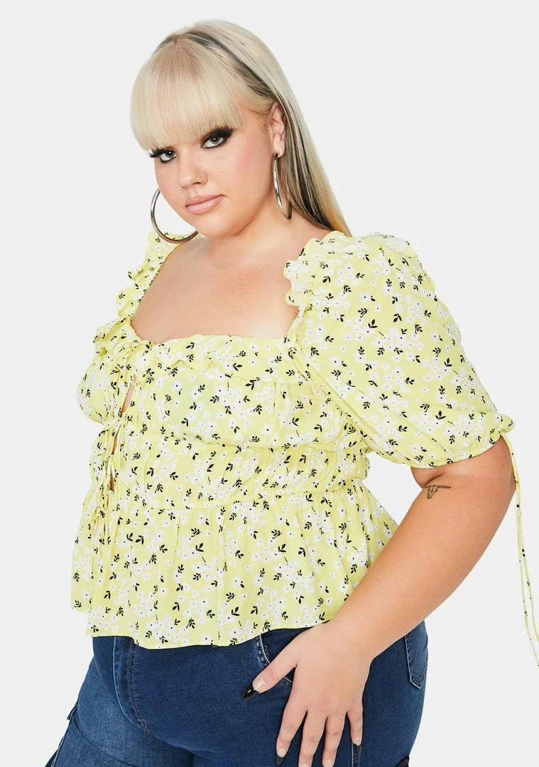 Coupon ⭐ For Love & Lemons Tops Plus Chrysanthemum Crop Top ✨ 2 For Love & Lemons Tops Plus Chrysanthemum Crop Top