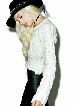 For Love & Lemons Tops Braided Cable Crop Top