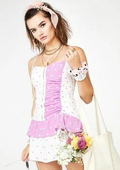 For Love & Lemons Praline Polka Dot Dress Dresses