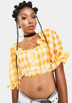 For Love & Lemons Mimosa Crop Top Tops