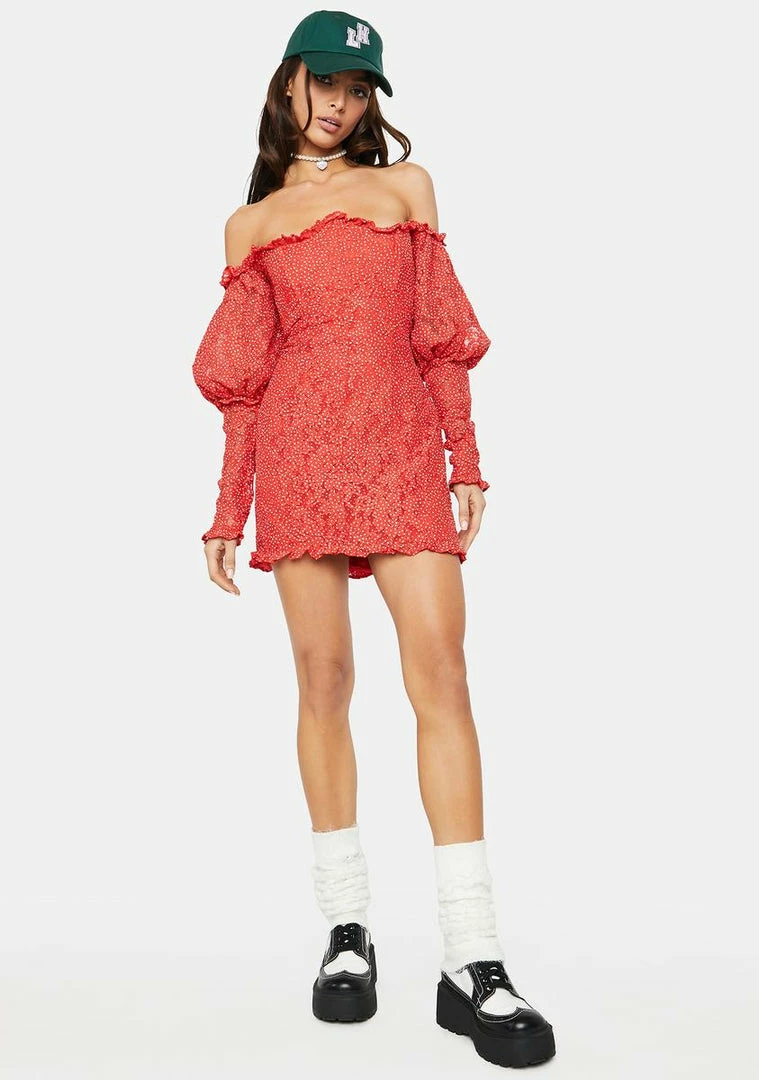 New 𧨠For Love & Lemons Clarisse Off Shoulder Mini π Dress π 3 For Love & Lemons Clarisse Off Shoulder Mini Dress