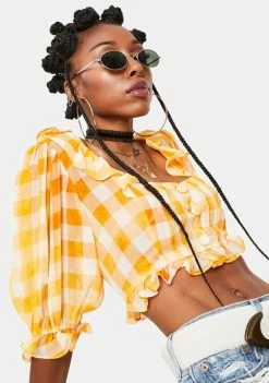 For Love & Lemons Mimosa Crop Top Tops