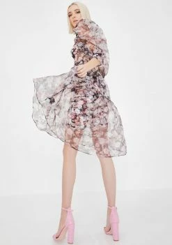 For Love & Lemons Faye Sheer Midi Dress Dresses