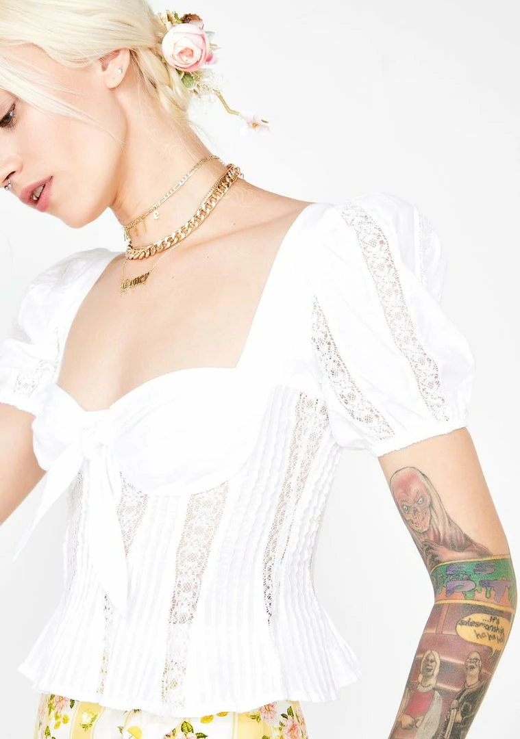 Deals π For Love & Lemons Virginia Lacey Blouse Tops π 3 For Love & Lemons Virginia Lacey Blouse Tops