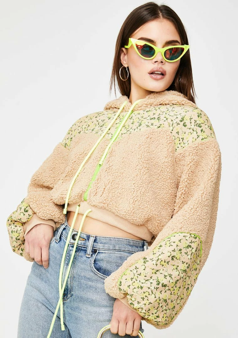 Wholesale π For Love & Lemons Tops Sloane Shearling Cropped Hoodie π 1 For Love & Lemons Tops Sloane Shearling Cropped Hoodie
