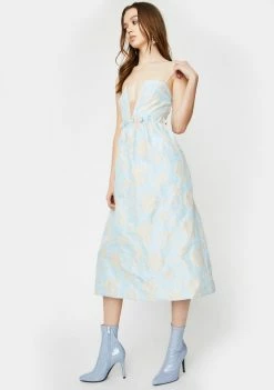 For Love & Lemons Reese Jacquard Midi Dress