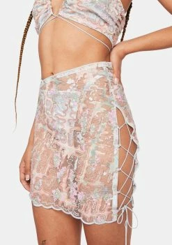 For Love & Lemons Monique Mini Skirt