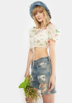 For Love & Lemons Tops Ivory Jaclyn Blouse