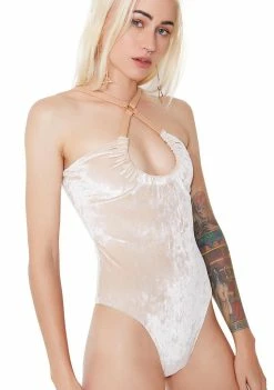 For Love & Lemons Lula Velvet Bodysuit