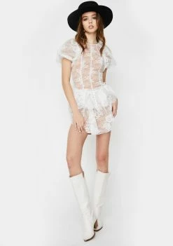 For Love & Lemons Verbena Lace Mini Dress
