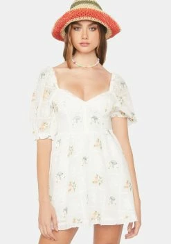 For Love & Lemons Yolanda Puff Sleeve Mini Dress