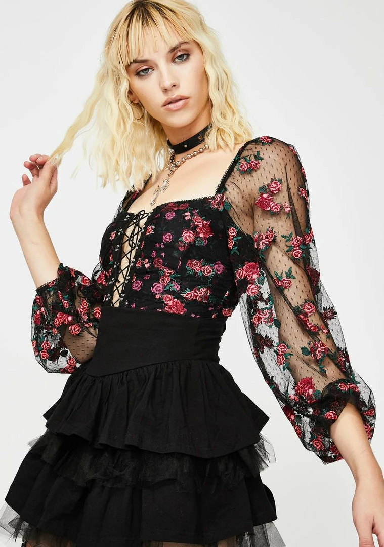 Cheap π― For Love & Lemons Blondie Embroidered Bodysuit Tops π 2 For Love & Lemons Blondie Embroidered Bodysuit Tops