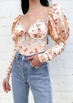 For Love & Lemons Tops Aster Floral Bodysuit