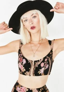 For Love & Lemons Brocade Crop Top
