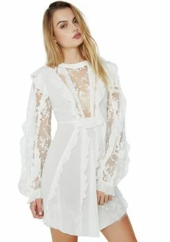 For Love & Lemons Rosebud Ruffle Mini Dress Dresses