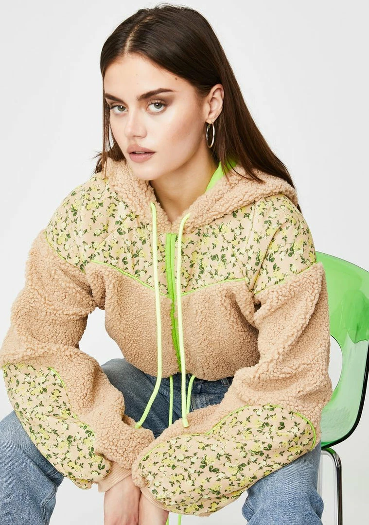 Wholesale π For Love & Lemons Tops Sloane Shearling Cropped Hoodie π 2 For Love & Lemons Tops Sloane Shearling Cropped Hoodie