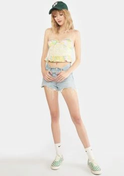 For Love & Lemons Tops Pastel Emily Crop Top