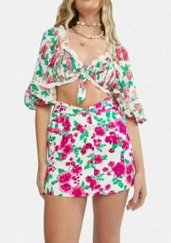 For Love & Lemons Carnation Janelle Linen Mini Skirt