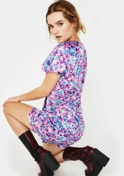 For Love & Lemons Tahiti Ruched Mini Dress