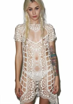 For Love & Lemons Swim Barcelona Crochet Coverup