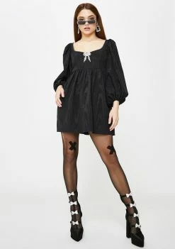 For Love & Lemons Black Cherie Babydoll Dress