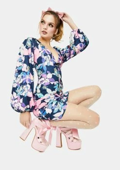 For Love & Lemons Wyatt Floral Mini Dress Dresses