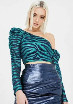 For Love & Lemons Vixen Asymmetrical Crop Top Tops