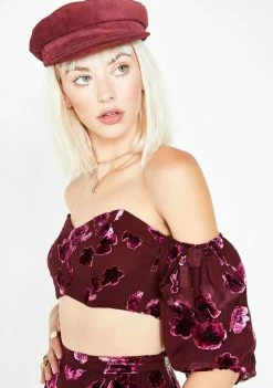 For Love & Lemons Tops Sophie Velvet Floral Top