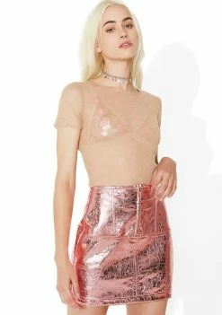 For Love & Lemons Luna Metallic Skirt Bottoms