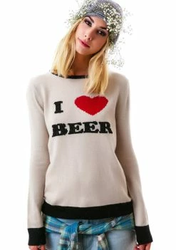 Outlet β¨ For Love & Lemons I Heart Beer Sweater Tops π 6 For Love & Lemons I Heart Beer Sweater Tops