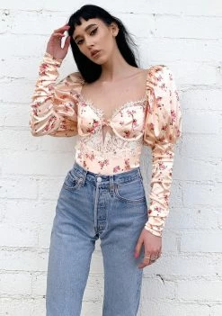 For Love & Lemons Tops Aster Floral Bodysuit
