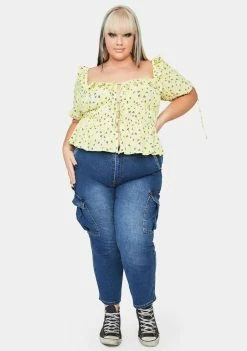 Coupon ⭐ For Love & Lemons Tops Plus Chrysanthemum Crop Top ✨ 6 For Love & Lemons Tops Plus Chrysanthemum Crop Top