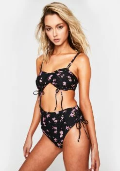 For Love & Lemons Midnight Bloom One Piece Swimsuit