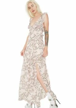 For Love & Lemons Dresses Bee Balm Floral Maxi Dress