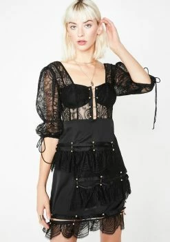 For Love & Lemons Sabina Tiered Mini Dress