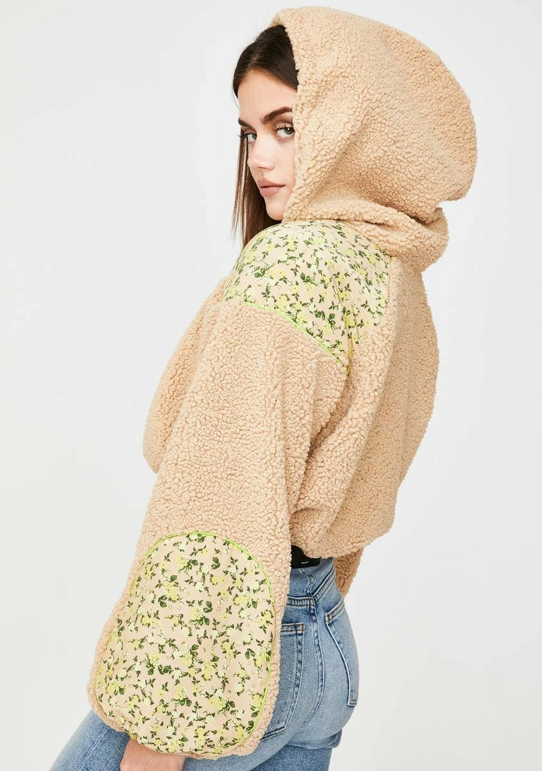 Wholesale π For Love & Lemons Tops Sloane Shearling Cropped Hoodie π 4 For Love & Lemons Tops Sloane Shearling Cropped Hoodie
